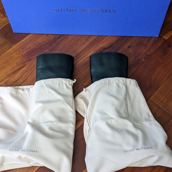 Stuart Weitzman Norah Smooth Calf Leather Boots 9 1/2 + Dust Bags New in Box❤️ - Picture 2 of 16